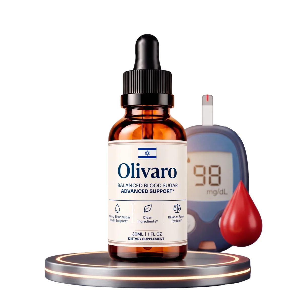 Olivaro amber dropper bottle, maker's product image
