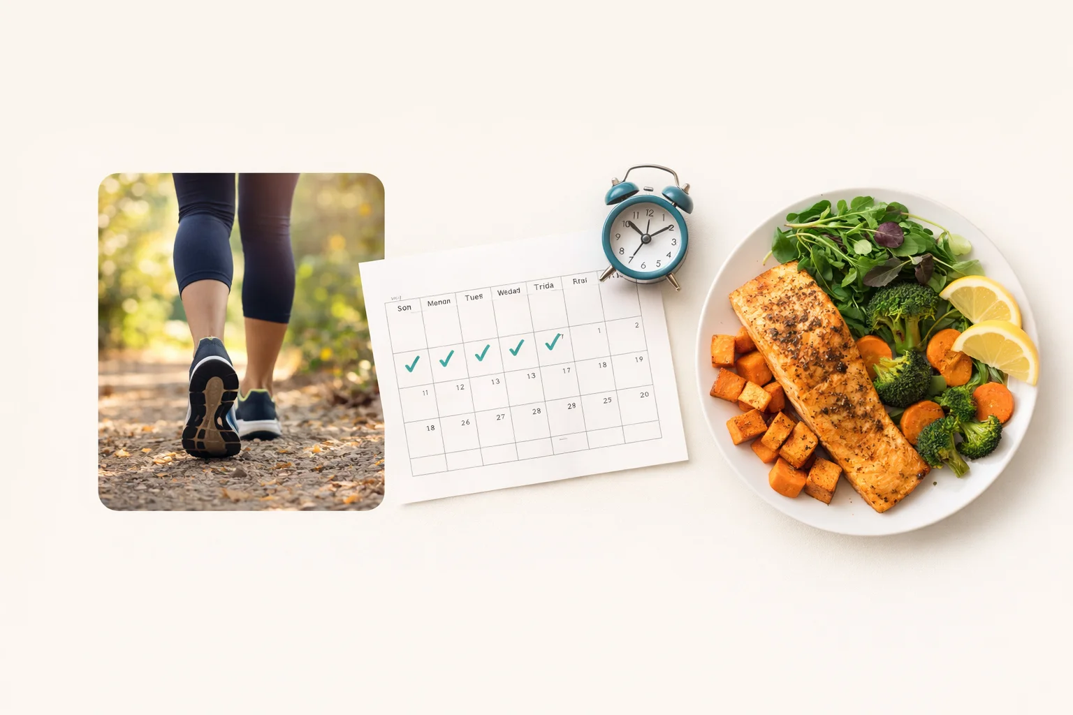 Blood glucose monitor beside a health plan notebook representing the complete guide to prediabetes