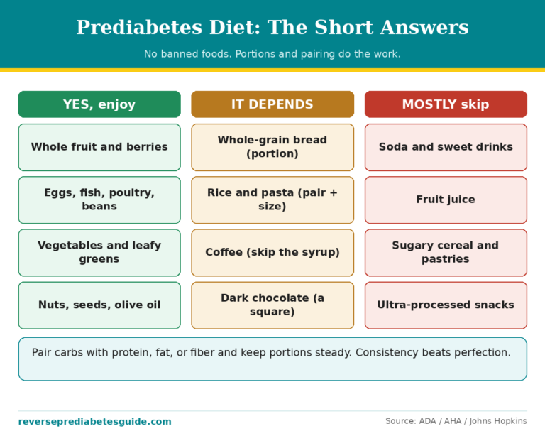 Short answers to the most common prediabetes diet questions